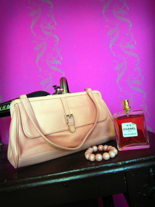 Vintage kabelka powder pink — foto 1
