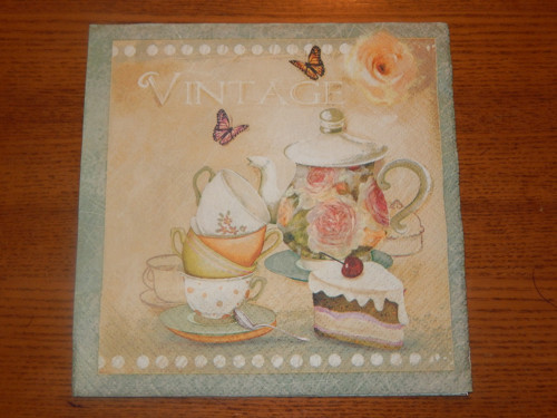 Ubrousek na decoupage - porcelán a zákusek