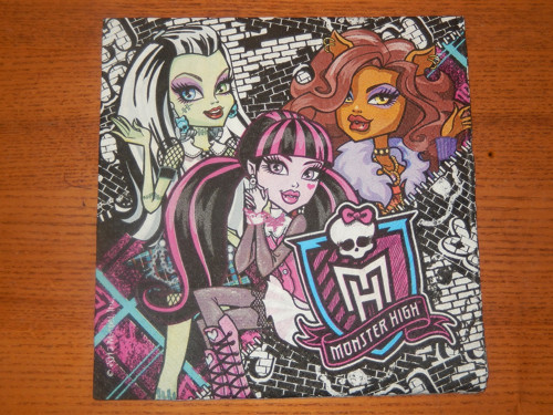 Ubrousek na decoupage - monster high