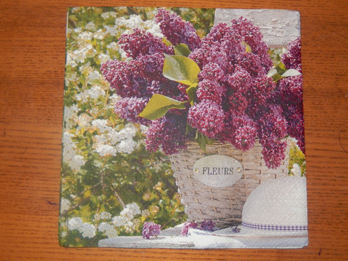 Ubrousek na decoupage - šeřík