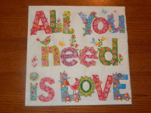 Ubrousek na decoupage -vše co potřebujete je láska