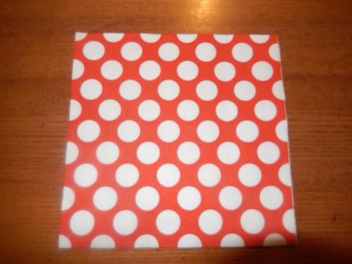 Ubrousek na decoupage - bílé puntíky
