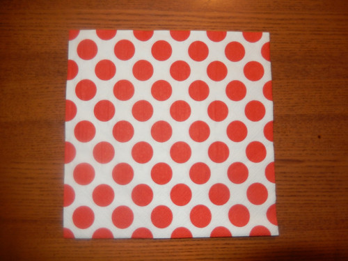 Ubrousek na decoupage - červené puntíky
