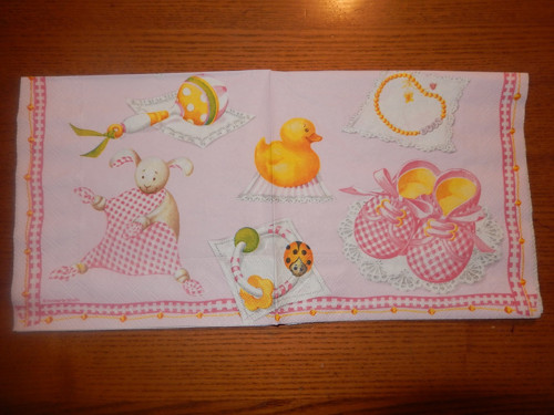 Ubrousek na decoupage - holka miminko