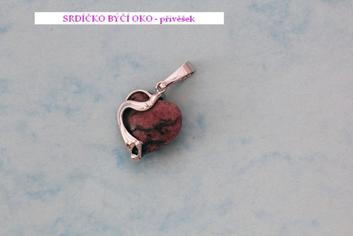 Valentinské srdíčko BÝČÍ OKO - rhodiované