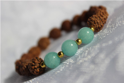 Rudraksha & Amazonit.. Náramek — foto 1