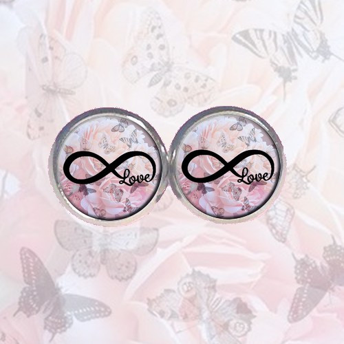 Náušnice Infinity love - nerez ocel — foto 1