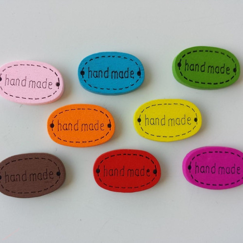 Dřevěná cedulka Hand Made 5 ks