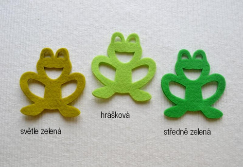Výsek z plsti - žába (barva světle zelená)