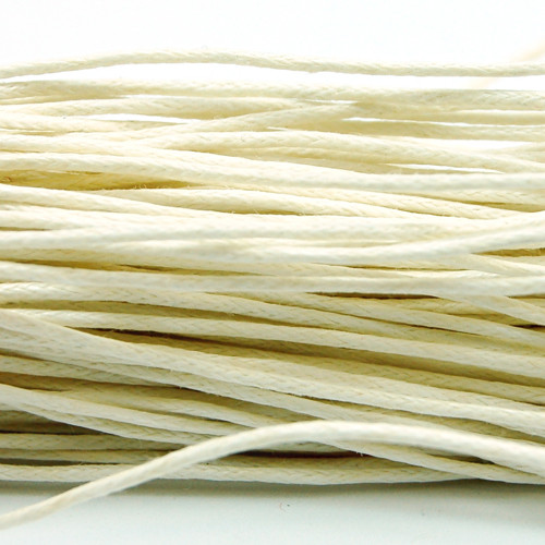 Voskovaná bavlněná šňůrka 1 mm bílá - 5 m