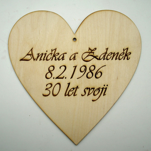 SRDCE S NÁPISEM NA PŘÁNÍ... (25 cm) KV0200