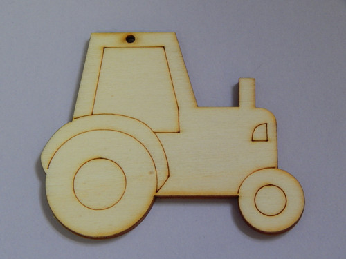 Dřevěný výřez, traktor velký