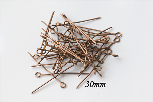 Ketlovací jehla 30mm - měděná 50ks