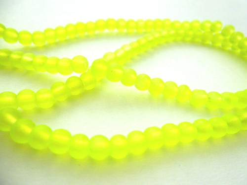 Korálky frost neon žluté 4mm/30ks
