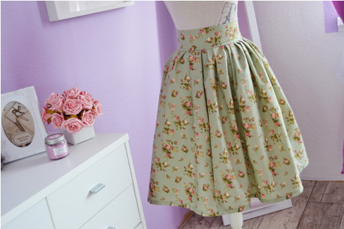 Staro-modrozelená kolová pin-up sukně — foto 1