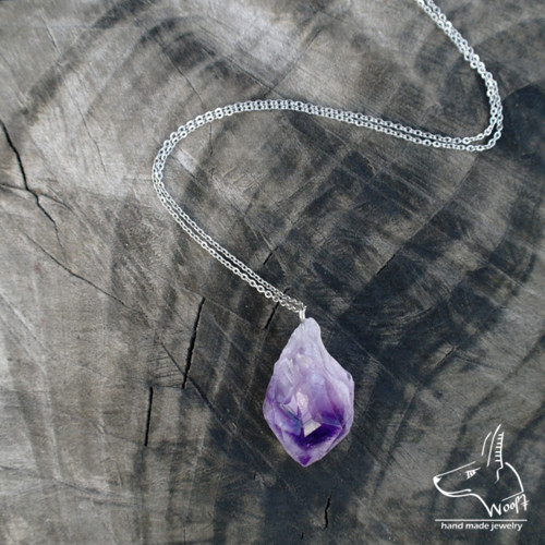 Ametystový náhrdelník – rough crystal — foto 1