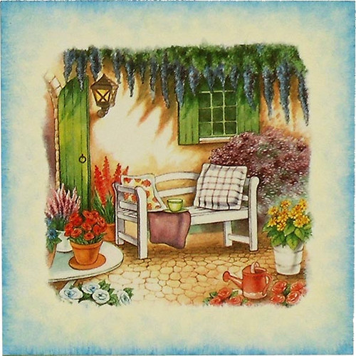 Obrázek 21x21: Posezení u domu