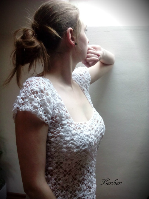 Krajková háčkovaná halenka bílá - zn.Helli — foto 1