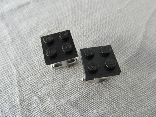 MANŽETOVÉ KNOFLÍČKY - lego černé — foto 1