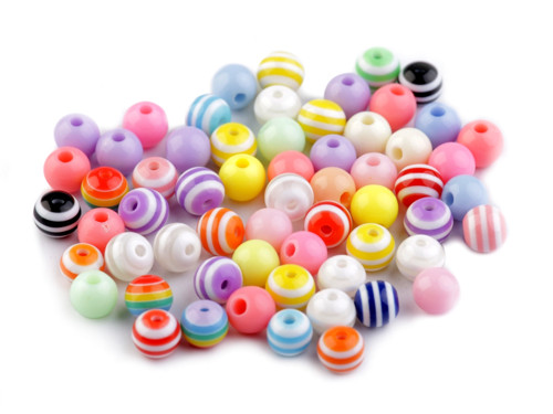 Plastové korálky 6mm - (90ks)