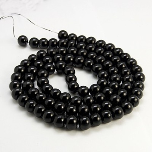 Skleněné perly černé 4mm/30ks