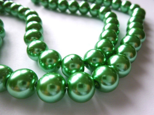 Skleněné perly zelené 10mm/10ks