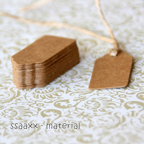 Kartonové visačky ~ 4x2 cm ~ 20 ks ~ hnědé — foto 1