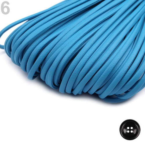 Šňůra plochá 1x2,5 mm (1m) - modrá azuro