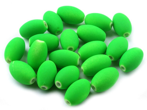 Neonové korálky olivka 9x13mm - zelené (10ks)
