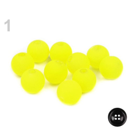Korálky reflexní pr.10mm (30ks) - žlutozelená neon