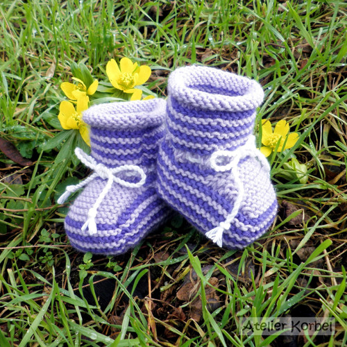 Veselé pruhované capáčky, merino, 8,5 cm