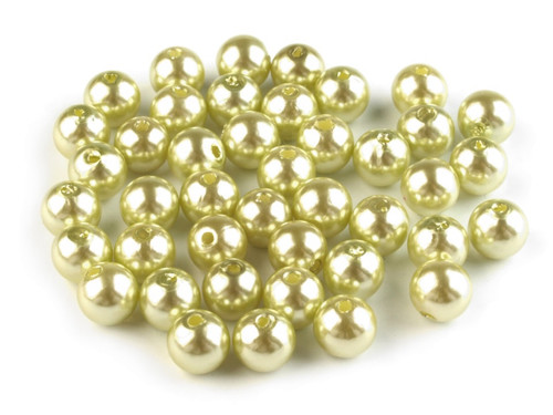 Korálky voskované 8mm - zelená khaki sv. (30ks)