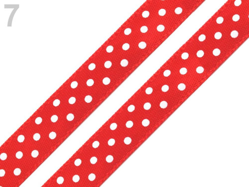 Stuha puntíkovaní 6mm, cena za 1m, různé barvy