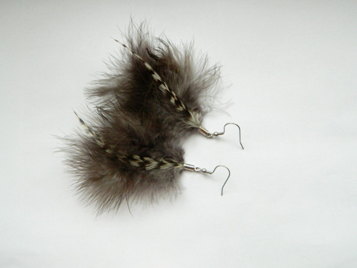 Peříčkové náušnice - kolekce "marabou" — foto 1