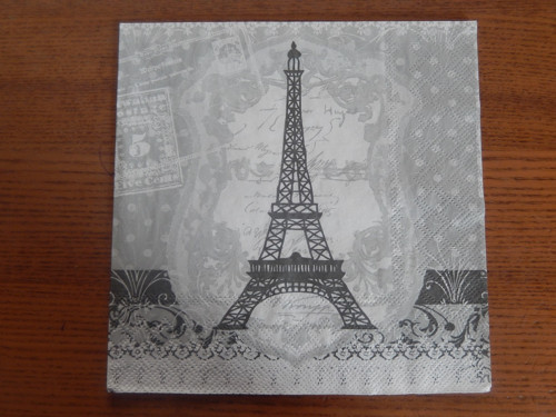 Ubrousek na decoupage - Eiffelovka v šedém — foto 1