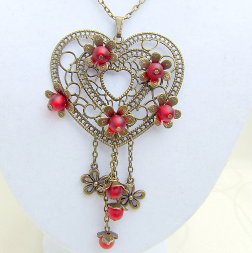 Náhrdelník Rozkvetlé srdce — foto 1