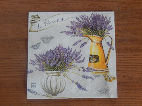 Ubrousek na decoupage - levandulka v konvici