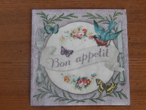 Ubrousek na decoupage - příbory bon apetit