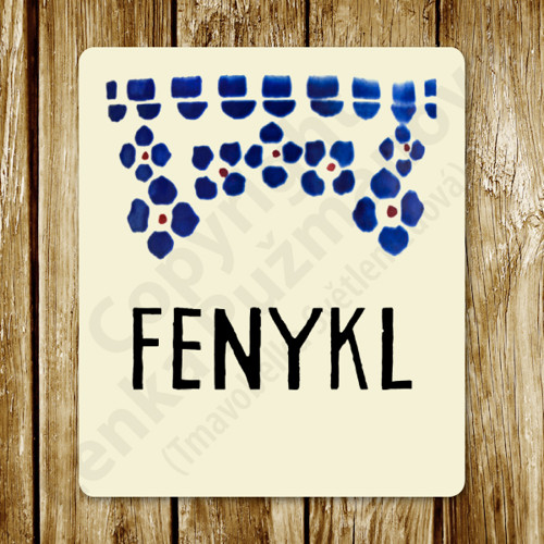 Fenykl - samolepka na nádobu