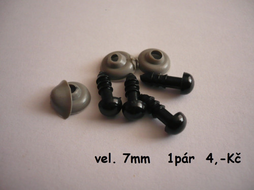 Bezpečnostní očička černé 9mm 2páry — foto 1