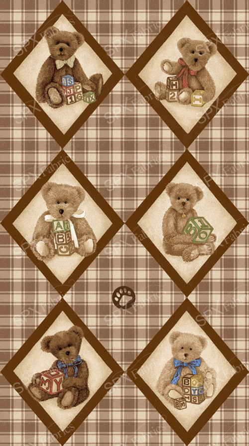Bear panel, čtverečky 30 x 110 cm