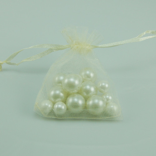 Organzový sáček 7 x 9 cm champagne - 5 ks