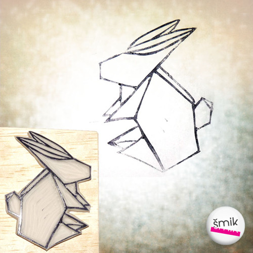 Origami zajíc - razítko