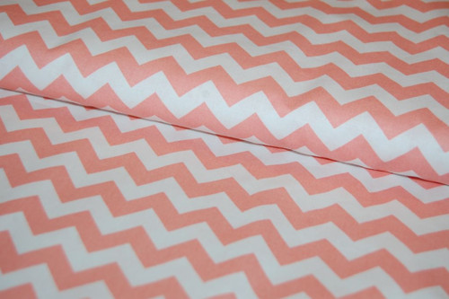Bavlněná látka : Chevron mini - salmon