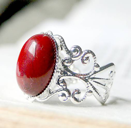 Romantic Red Jasper / Prsteň s červeným jaspisom