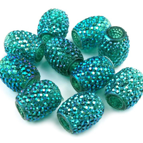 Plastové korálky s velkým průvlekem 13x15 mm