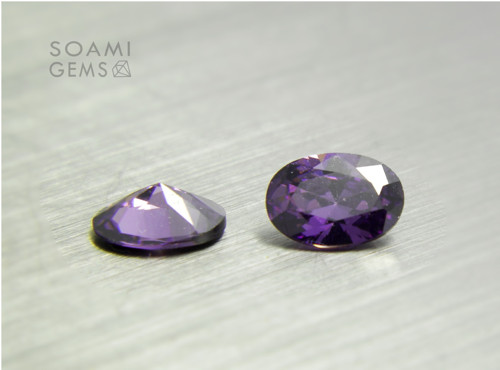 Zirkon kubický VVS ametyst 7x5 mm ovál — foto 1