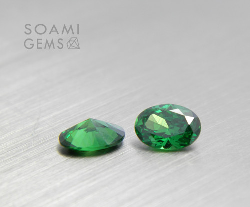 Zirkon kubický VVS zelený 6x4 mm ovál