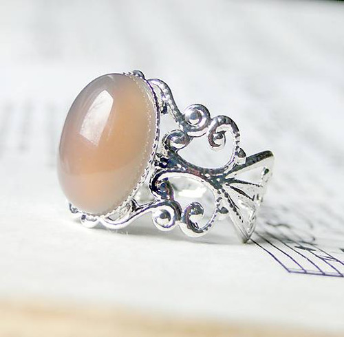 Romantic Grey Agate / Prsteň so šedým achátom — foto 1