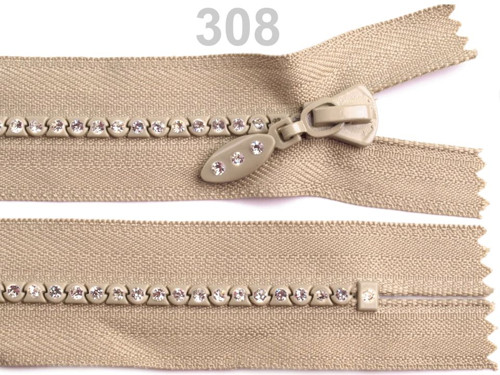 Zip * s kamínky * šíře 4mm * délka 16cm * 1ks/bal